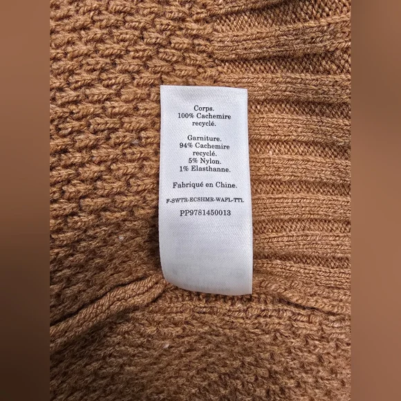 Everlane Stroopwafel Recycled Cashmere turtleneck sweater Size XS - Picture 5 of 5